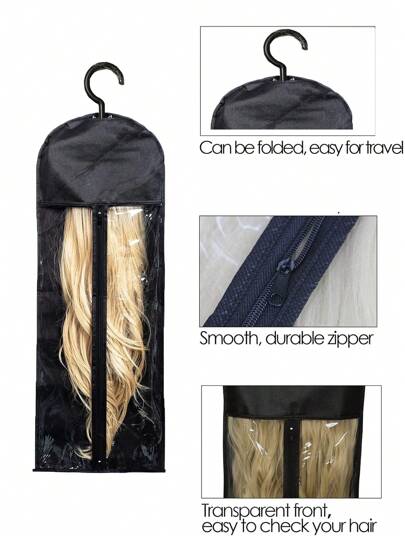 Extra Long Hair Extension Holder Wig Storage Bag,Hook Wig Waterproof Wig Storage For Store Style Hair Travel
