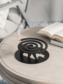 1 件便携式蚊香炉套装 - 现代香炉带盖和手柄，适合家庭和户外使用 - 有效的驱蚊架，设计紧凑，携带方便 - 彩色 - 查看 2