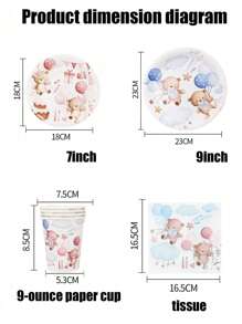 68 Piece Set,Made Of Materials, Including Disposable Paper Plates, Pink Blue Goodnight Bear Themed Paper Plates, 7-Inch Paper Plates, 9-Inch Cardboard, Disposable Party Plates, Materials, Paper Plates, Party Accessories, Party Decorations, Dessert Plates, Used For Parties, Gatherings, Barbecues, Picnics, Camping, Mother Gifts, Birthday Themed Parties And Cutlery Sets, Plates, Tissues, Paper Cups, Home Decor, Holiday Supplies, Children's Gifts, Disposable Paper Plates