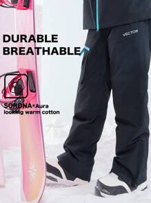 VECTOR MOTION 直筒护膝滑雪裤，加厚，防水，防风，透气，有弹性，单层/双层滑雪装备滑雪服