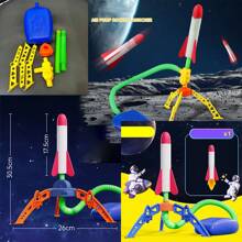 1 件儿童空气火箭脚踏泵发射器，户外压力脚踩跳跃火箭玩具游戏套装，用于锻炼、技能和判断力发展<小零件颜色和款式随机选择 - 彩色 - 查看 3