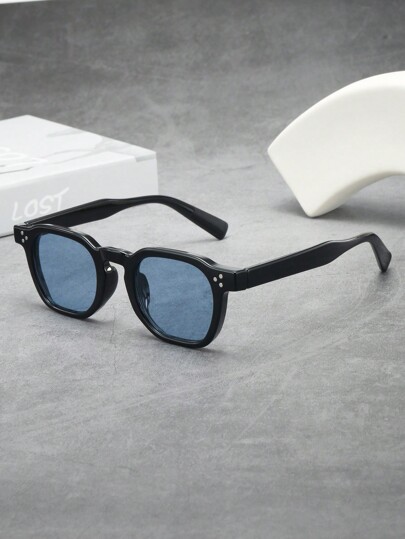 1pc Oval Small Frame Minimalist Stylish Fashion Glasses, For Men, Suitable For Driving, Travel, Casual, Vacation, Outdoor Sports And Daily Use For Summer Beach Vacation,Outdoor,Travel