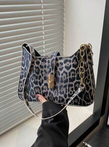 流行小香风真皮女包2024夏季腋下优雅轻奢链条单肩包 - 黑色 - 查看 3