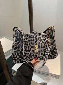 流行小香风真皮女包2024夏季腋下优雅轻奢链条单肩包 - 黑色 - 查看 4