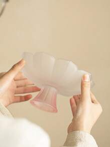 1 đĩa chân cao hình hoa sen hồng, khay đựng trà/tráng miệng chân cao cổ điển, đĩa đựng trái cây/đồ ăn nhẹ sử dụng tại nhà - Màu Hồng baby - Xem 8