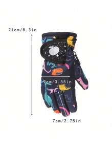 1 双随机婴儿/幼儿手套，男孩和女孩冬季户外保暖羊毛手套 - 1Pair - 查看 3