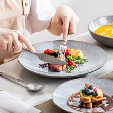 vancasso 16 Pcs Dinnerware Set, Grey Set,  Porcelain Dinnerware, Dinner Plates, Dessert Plates, Bowls And Soup Plates For 4 Person - Grey - View 5