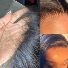 200Density 40 Inch13x4 13x6 HD Lace Front Wigs Put On And Go Glueless 5x5 Human Hair Pre Plucked With Baby Hair 200 Density Transparent Bone Straight Lace Frontal Wigs For Women Natural Black Color