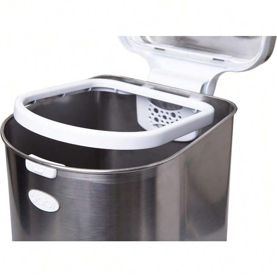 Pet Waste Pail, Cat Litter Disposal System, Odour Locking, Chrome. A