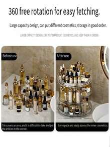 Rotating Makeup Storage Box, Acrylic Cosmetic Organizer Rack For Skincare Products, Perfume, Lipstick, Vanity Table, Bathroom Countertop, Makeup Organizer, Makeup Stuff, Box With Lid, Storage Box Plastic, Storage Organizer, Makeup Display, Organiser Makeup, Storage Makeup Organizer, Clear Shelf, Organizer For Makeup, Gifts For Women, Desktop Storage, Desk Tidy, Byoma Skincare, Dressing Table Makeup, Organizeres,For Holiday Beach, Bathroom Collection, Bedroom Collection, Large Capacity