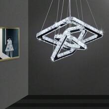48W LED Modern Crystal Chandelier Stainless Steel Pendant Light Ceiling Lamp Bedroom Chandelier Warm White Cold White (Cold White) (Cold White)