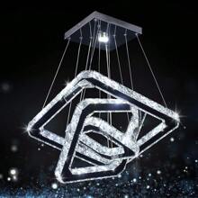 48W LED Modern Crystal Chandelier Stainless Steel Pendant Light Ceiling Lamp Bedroom Chandelier Warm White Cold White (Cold White) (Cold White)