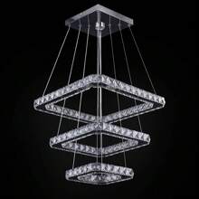 48W LED Modern Crystal Chandelier Stainless Steel Pendant Light Ceiling Lamp Bedroom Chandelier Warm White Cold White (Cold White) (Cold White)