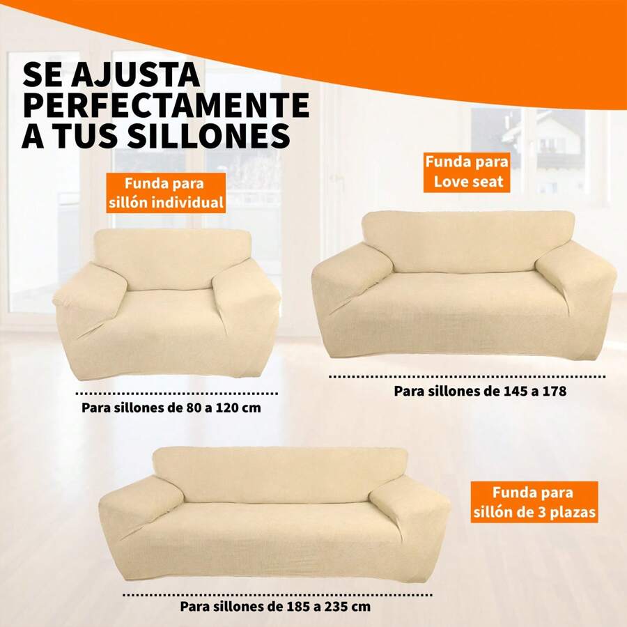 CUBRE SALAS ELASTICO FIT 3 PIEZAS - Beis - Ver 1