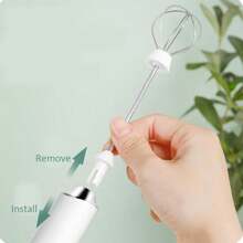 牛奶起泡器可充电手持电动搅拌器咖啡起泡器搅拌机带 2 个不锈钢搅拌器 3 档可调泡沫机搅拌机适用于咖啡抹茶拿铁卡布奇诺热巧克力黑色 - 白色 - 查看 4