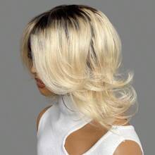 Peluca de cabello humano de 12 pulgadas con ondas cortas, sin encaje frontal, con flecos, corte pixie, color 1B/613 para mujeres, fabricada a máquina