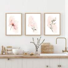 Bộ 3 bức tranh vải canvas hoa hồng sang trọng - Trang trí tường hiện đại cho phòng ngủ, phòng khách và văn phòng tại nhà - Không có khung, món quà hoàn hảo cho cô ấy - Nhiều màu - Xem 1
