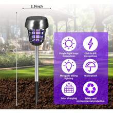 "Solar Efficient Mosquito Repellent" Outdoor Mosquito Killer-4-Piece /2-Piece Suit, Two-Color Lighting Mode, Suitable For A Variety Of Scenes (Courtyard/Garden/Balcony), Easily Enjoy A Mosquito-Free Life.