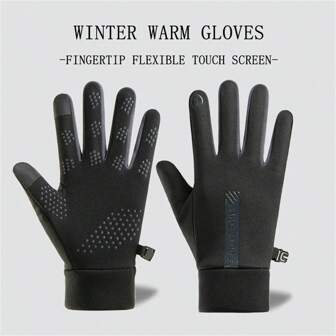 1 Pair Women Winter Full Finger Gloves, Touchscreen, Windproof, Waterproof, Thermal Lined, Warm, Non-Slip, Fashion Style For Students,Winter Hand Warmers