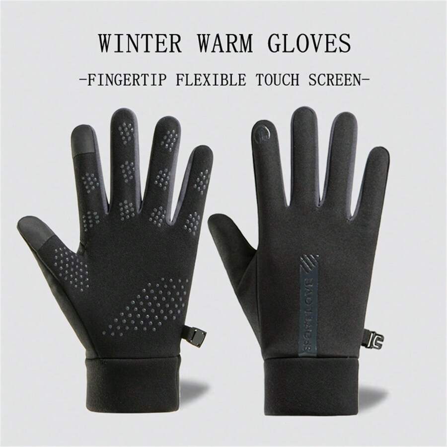 1 Pair Women Winter Full Finger Gloves, Touchscreen, Windproof, Waterproof, Thermal Lined, Warm, Non-Slip, Fashion Style For Students,Winter Hand Warmers