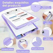 Caja Organizadora De Archivos A4, Colección y Organización de Papel A4 Carpeta de Bloc de Notas A4, Papel de Cartón , Tablero de Dibujo, Tablero de Archivo A4 - Morado - Ver 2