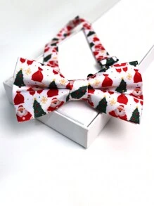 1 件圣诞树和圣诞老人领结，适合派对和节日