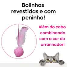 Cat Scratching Post/Cat Scratching Post With Rattle Balls And Ropes In The Same Color As The Product - 淺粉色 - 查看 5