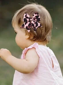 2 piezas de pinzas para el cabello con lazo de estampado de leopardo para niñas, accesorios de tela con lazos para el cabello para niños, accesorios de moda para el cabello para niños pequeños, regalos para otoño e invierno - horquilla de lazo - Ver 2