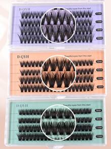 4D 80 chiếc lông mi giả C Curl 0,07mm dài hỗn hợp, lông mi cong mềm mại giúp mắt to tự nhiên, thích hợp sử dụng ở nhà hoặc ngoài trời, tiệc tùng và trang điểm - màu đen - Xem 3