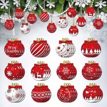 Bộ đồ trang trí treo bằng gỗ hình quả bóng Giáng sinh sáng tạo, Trang trí cây thông Noel, Trang trí nhà cửa & tiệc tùng - nhiều màu - Xem 3