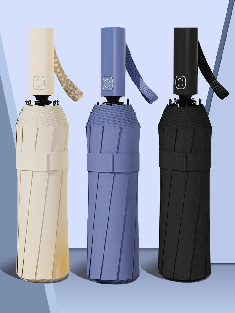 Paraguas grande y de alta calidad plegable automáticamente, a prueba de lluvia y viento, paraguas resistente para familia, entretenimiento, exterior, protección contra la lluvia y el sol, dos en uno como sombrilla (el tejido del paraguas, las varillas y el diseño con letras en inglés se combinan al azar), regalo para el Día de la Madre, decoración de dormitorio, jardín, decoración de cocina, verano, playa, artículos esenciales de viaje, decoración de habitación, suave, graduación - Multicolor - Añade 7