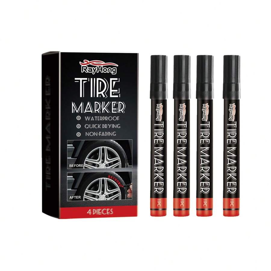 Multi-Color Permanent Tire Paint Marker Pens For Creative DIY Car Art, Long-Lasting And Smudge-Proof - one-size - View 1