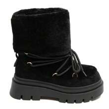 Bottes Four Styles Après-Ski à Plateform Avec Lacets Croisés Décoratifs - Black - View 4