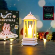 1pc Vintage Decorative Light, Wind Lantern Design LED Lamp For Home Decor - Yellow - View 7