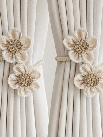 Blomstergardinband, handgjorda dekorativa slipsband i linne, lyxiga, exklusiva knytband för heminredning i vardagsrummet i sovrummet