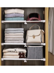 1pc Closet Divider, Space Saving Adjustable Closet Organizer - Easy To Install Retractable Shelves, Multiple Sizes, Adjustable Closet Divider, Retractable Closet Storage Shelf, Dorm Room Storage Divider, No Drilling Installation, For Closet And Storage Expansion,