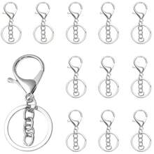 12/20/30 件龙虾爪扣钥匙扣，DIY 工艺钥匙扣连接器带钥匙扣环，用于钥匙扣环制作，珠宝工艺，金属龙虾扳机旋转扣带开口钥匙链环 - 龍蝦扣 - 查看 11