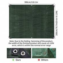 防水布 防水重型 3m X 4m、3m X 3m、2m X 3m 105GSM 防水布盖，带加固索环，多用途，适合户外使用 绿色