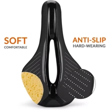 Skmei Bike Saddle Racing Soft Bicycle Seat Saddle Shock Absorption Breathable UK SPOT - Black - View 6
