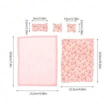 1 Set 1:12 Dollhouse Miniature OB11 Bedroom Scene, Handmade Bedding Including Bedsheet, Quilt And Pillow