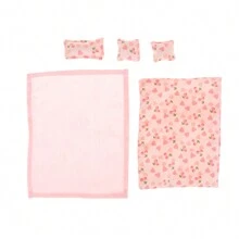 1 Set 1:12 Dollhouse Miniature OB11 Bedroom Scene, Handmade Bedding Including Bedsheet, Quilt And Pillow