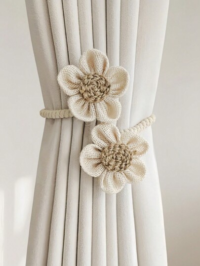 Handmade Flower Curtain Tie Back Linen Luxury High-End Decor Clip Holder For Living Room And Bedroom Home Decor Gifts Birthday Graduation
