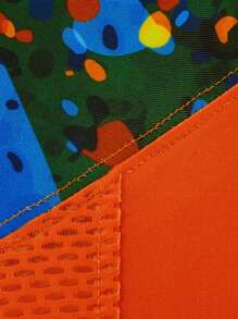 RODEEL 夏季健身男士迷彩印花拼色插肩长袖T恤防晒速干运动上衣适合户外跑步徒步钓鱼 - 橘色 - 查看 8