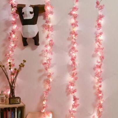 20个LED粉色仿真樱花灯，适用于婴儿房装饰、客厅/卧室、婚礼、家具装饰和节日派对氛围