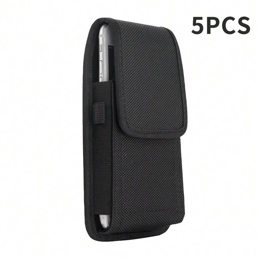 5PCS Universal Belt Loop Hook Cover Pouch Bag Nylon Case For All Mobile Phone Holster - Black - View 1
