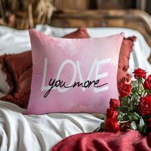 1 chiếc 17,7*17,7in (45*45cm) Vỏ gối Polyester in chữ "LOVE" màu nước ngày lễ tình nhân/Màu tím cổ điển, Vỏ gối cho gia đình, ghế sofa, phòng ngủ, trang trí xe hơi [Không có ruột gối], Thích hợp sử dụng hàng ngày hoặc trang trí nhà tối giản sang trọng - yêu - Xem 4