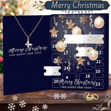 Calendario de Adviento Joyas 2024 Navidad 24 Días Cuenta Regresiva para Navidad 24 Sorpresas Joyería Mujer Pulsera Pendientes Collar Anillo para Mujer Esposa Madre Novia - Rojo - Ver 4