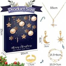 Calendario de Adviento Joyas 2024 Navidad 24 Días Cuenta Regresiva para Navidad 24 Sorpresas Joyería Mujer Pulsera Pendientes Collar Anillo para Mujer Esposa Madre Novia - Rojo - Ver 3