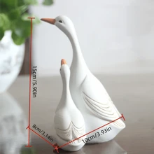 1 件树脂逼真母鸭和小鸭装饰，花园/庭院微型景观树脂工艺装饰品 - 彩色 - 查看 14