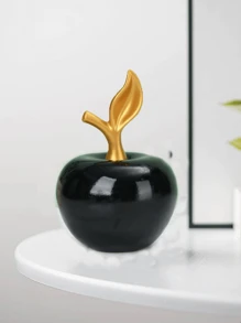 1 ornement en céramique en forme de pomme blanc, style créatif de luxe, artisanat, convient pour le bureau, la maison, la décoration. Meilleurs cadeaux
